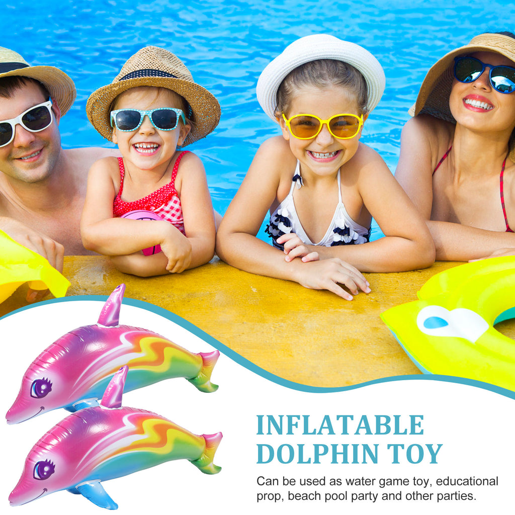 2 Pcs Inflatable Dolphin Pool Toys Pvc X824342