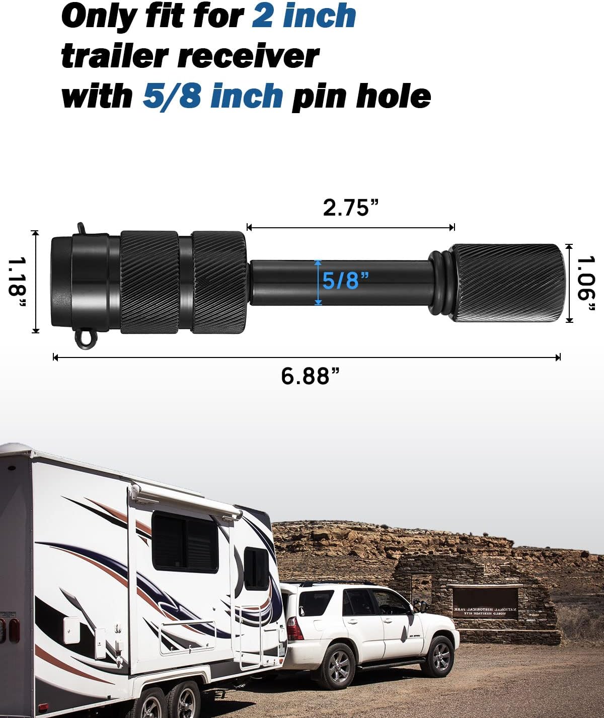 1/2'' and 5/8'' Hitch Pin Set with 4 Keys N557