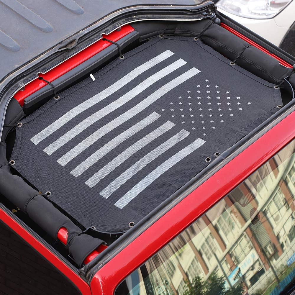 Black Mesh Shade Top Sunshade Cover for Jeep Wrangler JK JKU 2/4-Door H373979