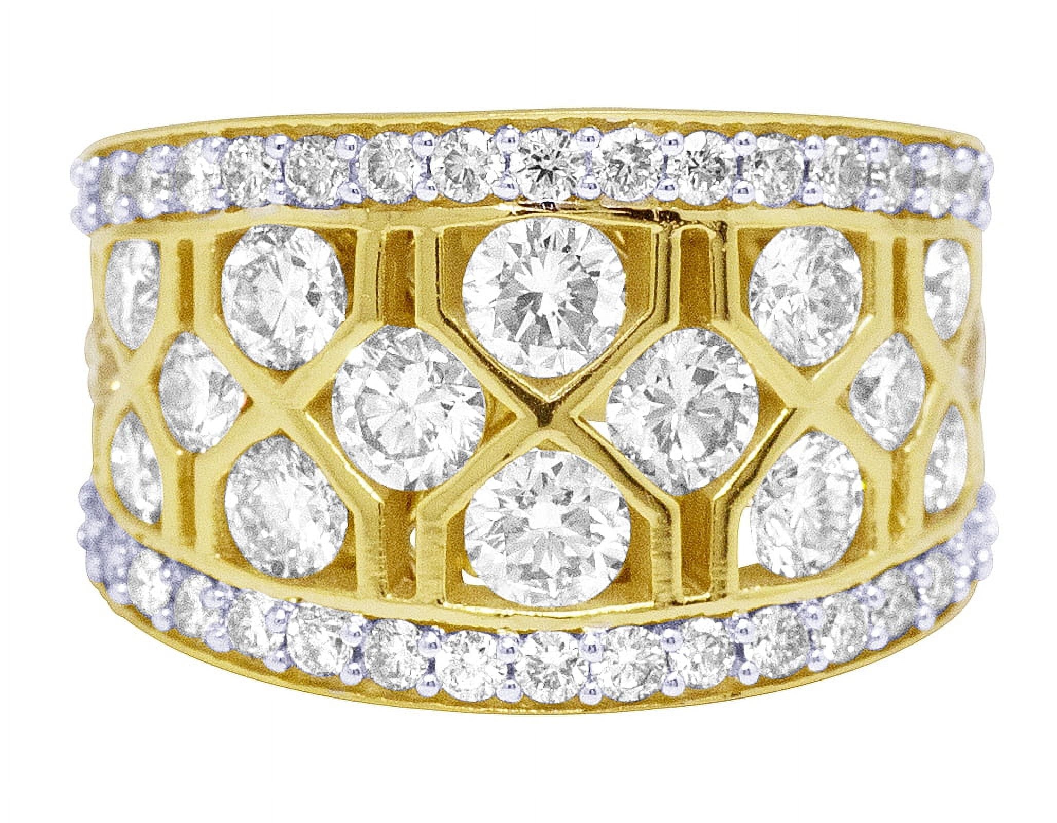 Geometric Mesh Diamond Band Ring F523918