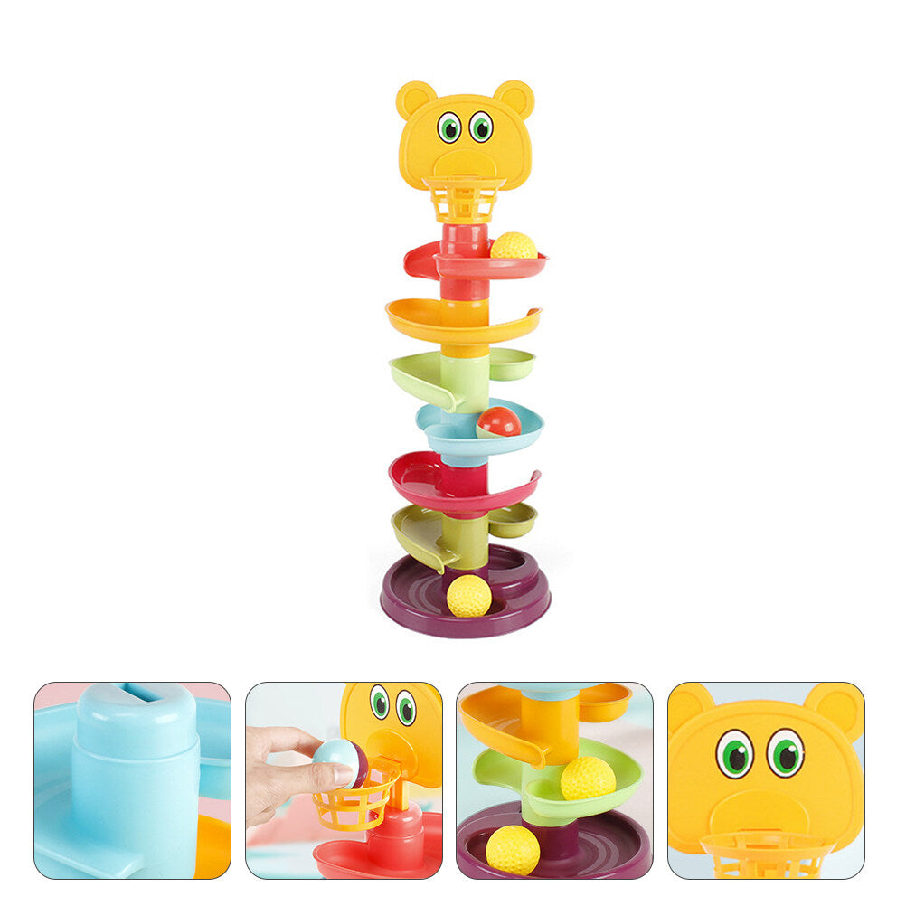 Kid Track Sliding Ball Tower Toy Stacking Toy with 3 Balls G2801