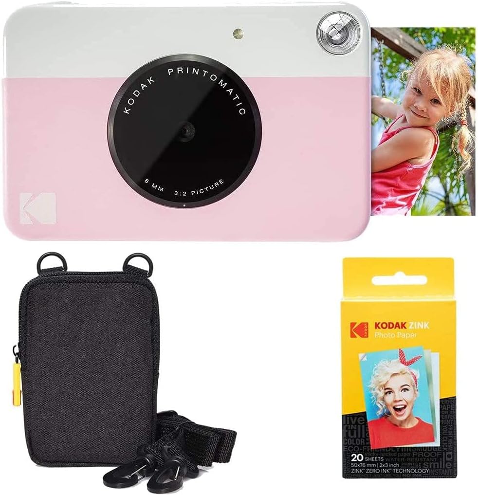 Green Instant Camera + Zink Paper (20 Sheets) + Case T950