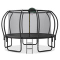 1200LBS 12FT Round Trampoline with Enclosure, Basketball Hoop, Ladder Q581636