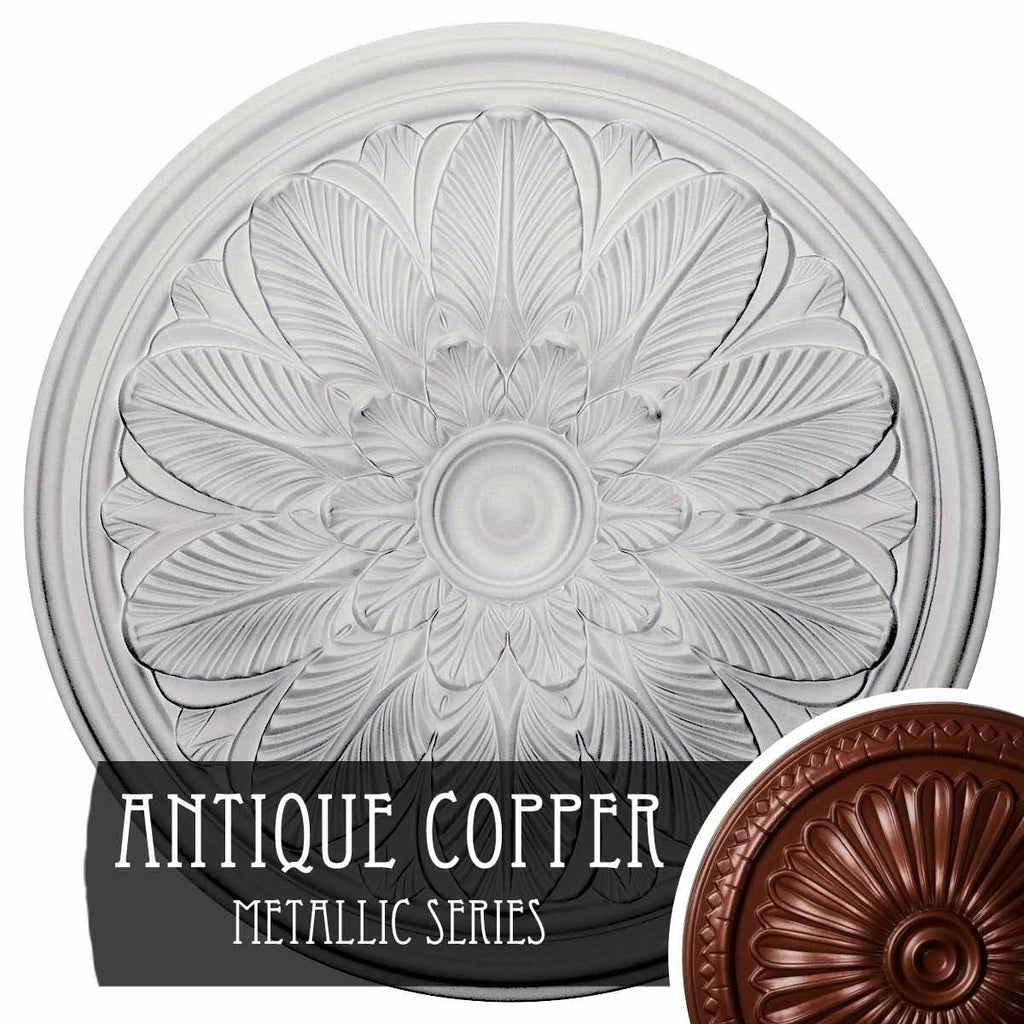 Bordeaux Ceiling Medallion, Hand-Painted Pewter, Gray L9540