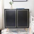 2 Door Storage Cabinet with Golden Legs Black X3783