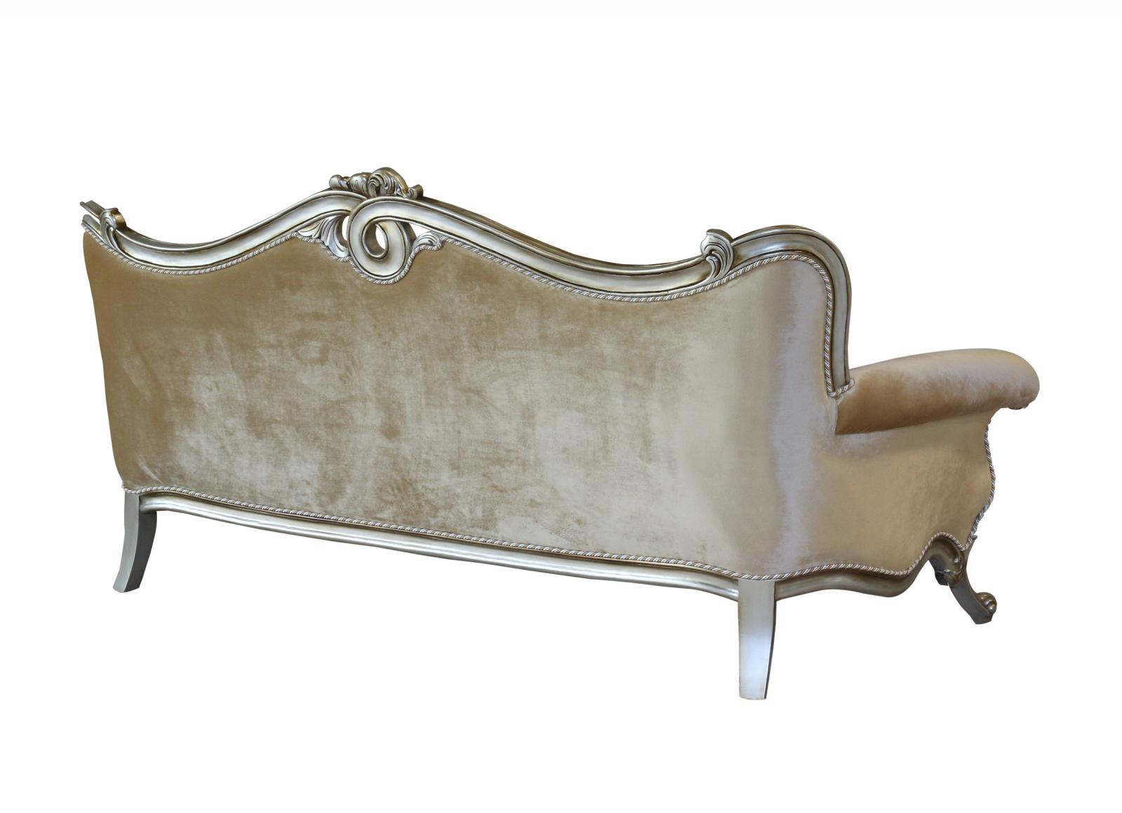 Antique Silver Wood Trim Sofa G51276