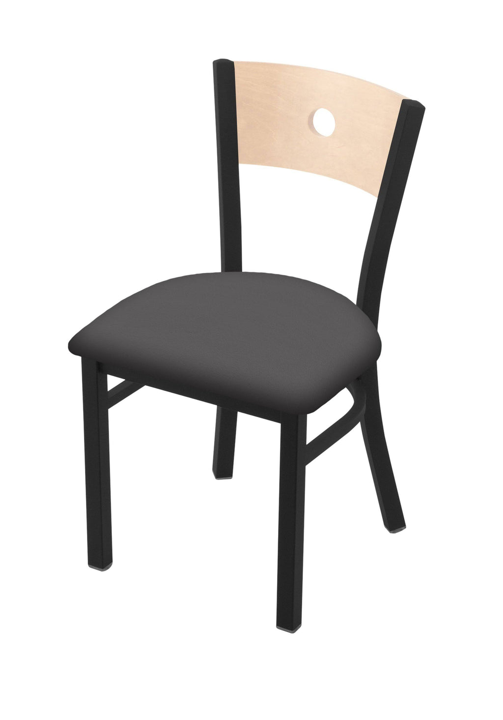 Black Wrinkle Finish Chair with Paprika Seat and Maple Back W115