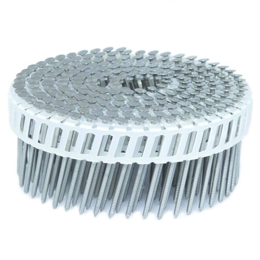 2 in. x 0.092 in. 15-Degree Ring Stainless Plastic Sheet Coil Siding Nail 3,200 per Box V5551