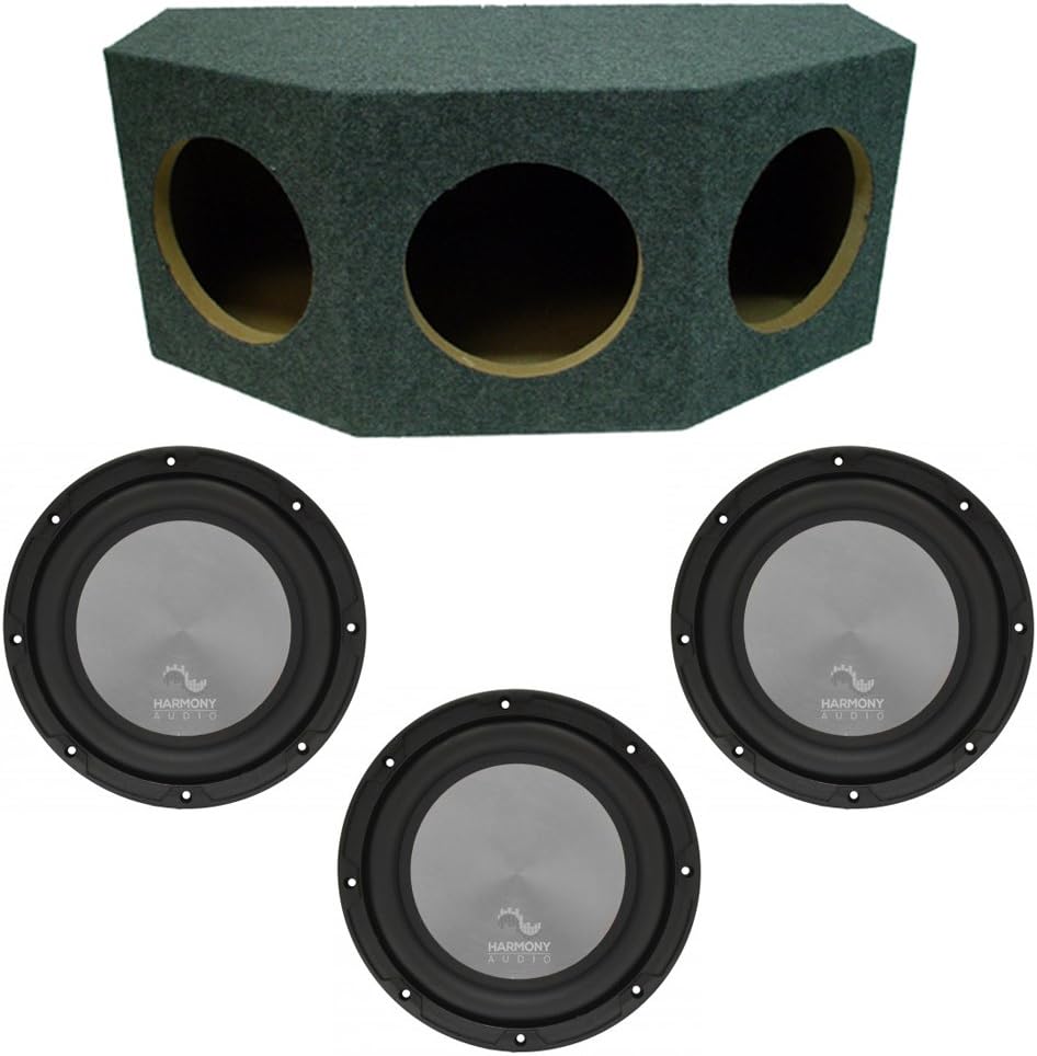 Triple 10 Sub Box Enclosure Car Stereo Rearfire Sealed Subwoofer Bundle Y9980