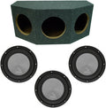 Triple 10 Sub Box Enclosure Car Stereo Rearfire Sealed Subwoofer Bundle Y9980