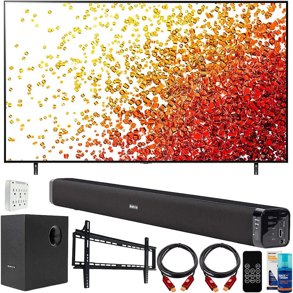 75 Inch 4K Nanocell TV Bundle with Soundbar, Subwoofer, Wall Mount, 6FT HDMI 2.0 Cables Y55045