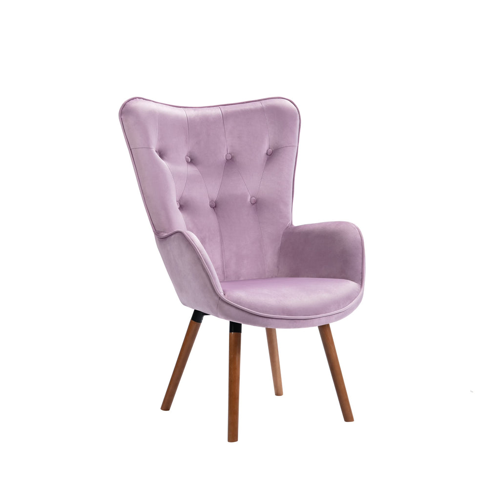 Velvet Pink Wingback Arm Chairs Q87595