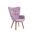 Velvet Pink Wingback Arm Chairs Q87595