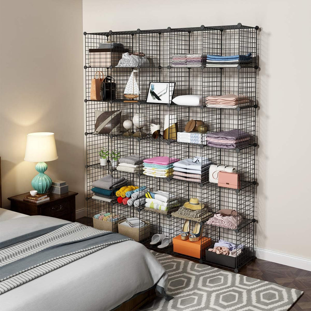 14x14 Wire Cube Storage, 25-Cube Modular Shelving Unit T628