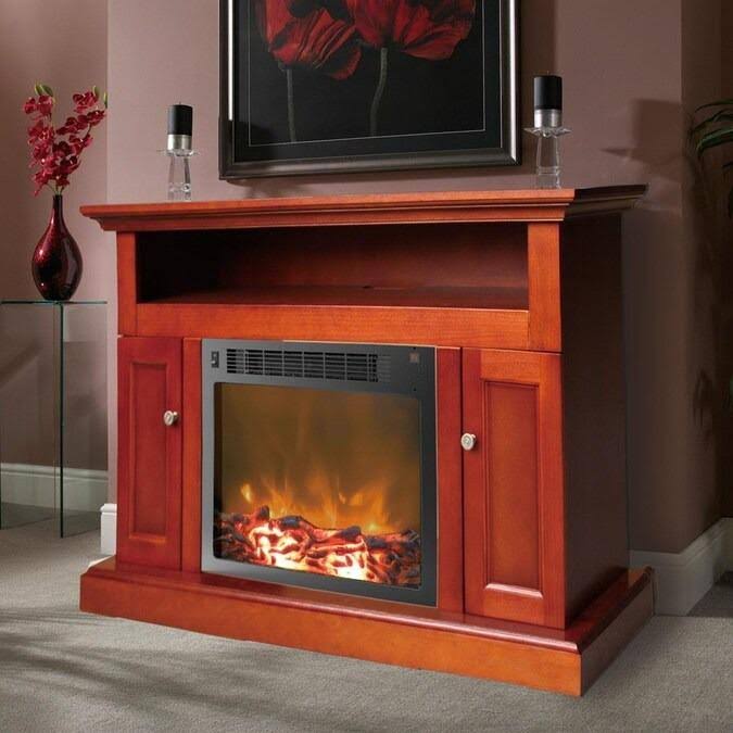 47 in. Electric Fireplace with Entertainment Stand in Cherry L5317