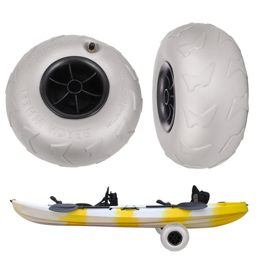 2pcs 9'' Inflatable Wheels Replacement Sand Tire PVC for Kayak Dolly Cart T596459