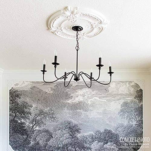 18x22OD x 3 3/8x22ID x 7/8x22P Hand-Painted Ultra Pure White Ceiling Medallion W5716