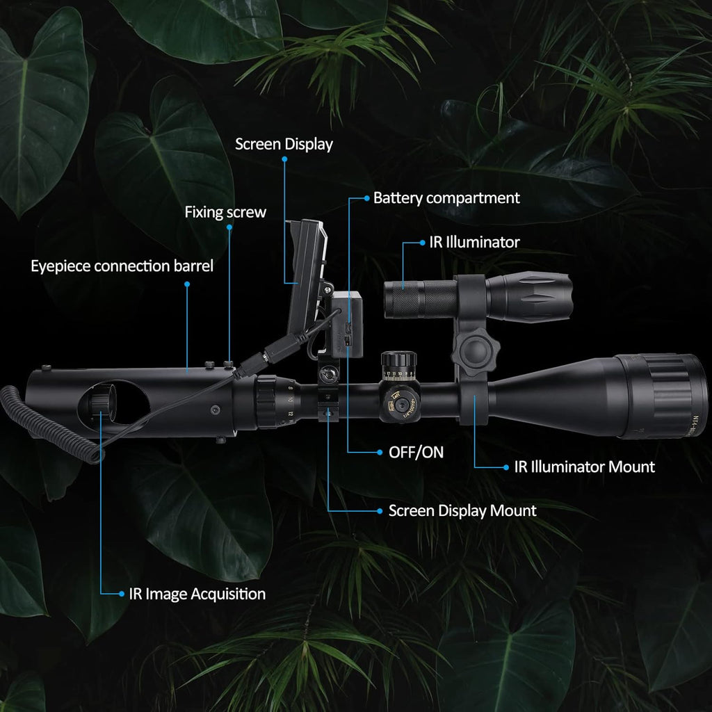 Digital Night Vision Scope with IR Flashlight and 5'' Screen P240
