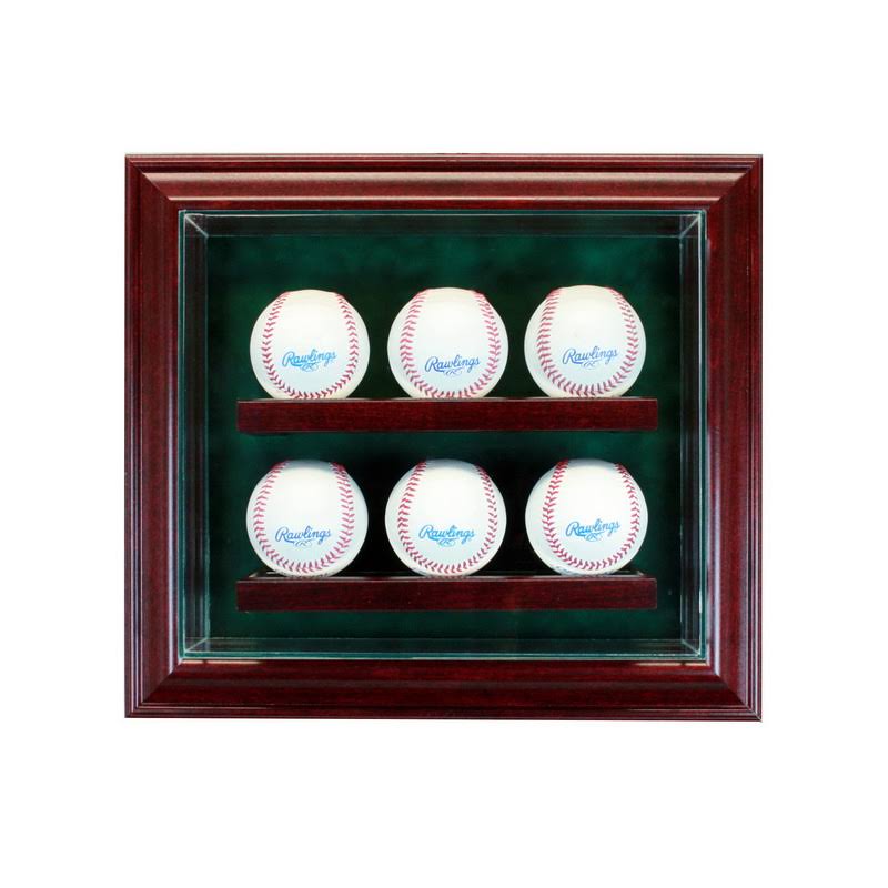 6 Baseball Cabinet Style Display Case, Cherry T689035
