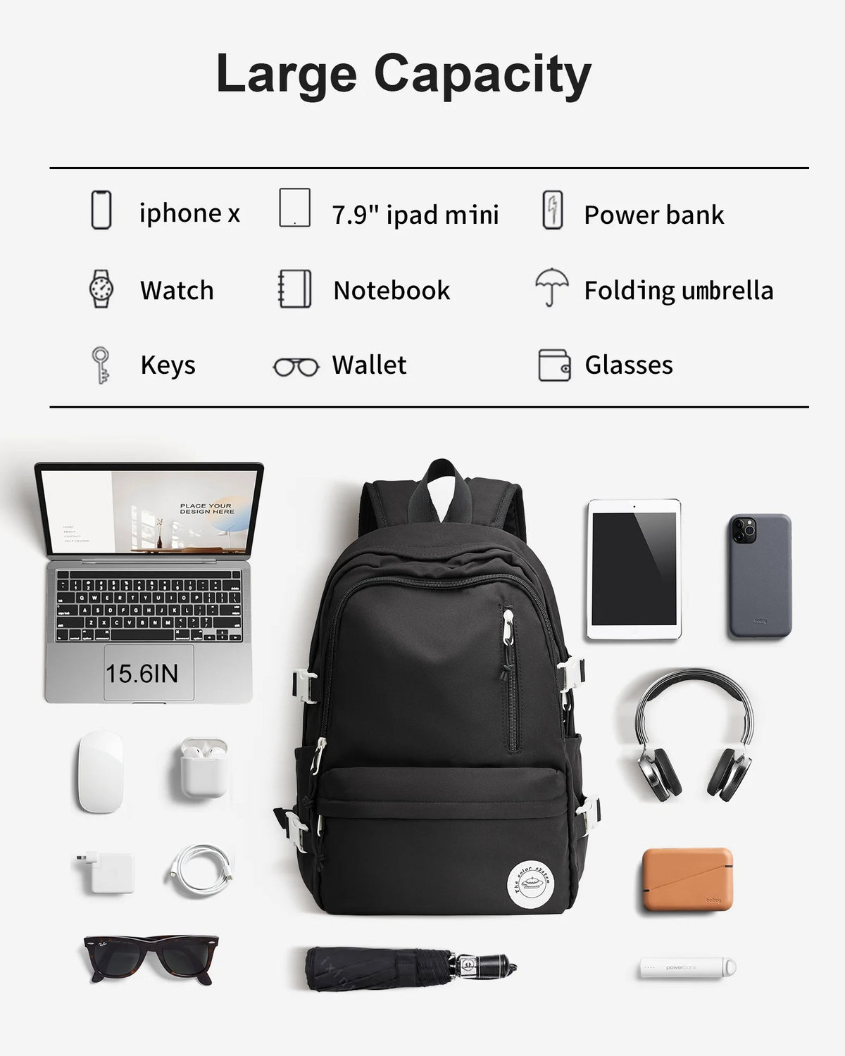 Lightweight Water Resistant 14 Inch Laptop Backpack Y491