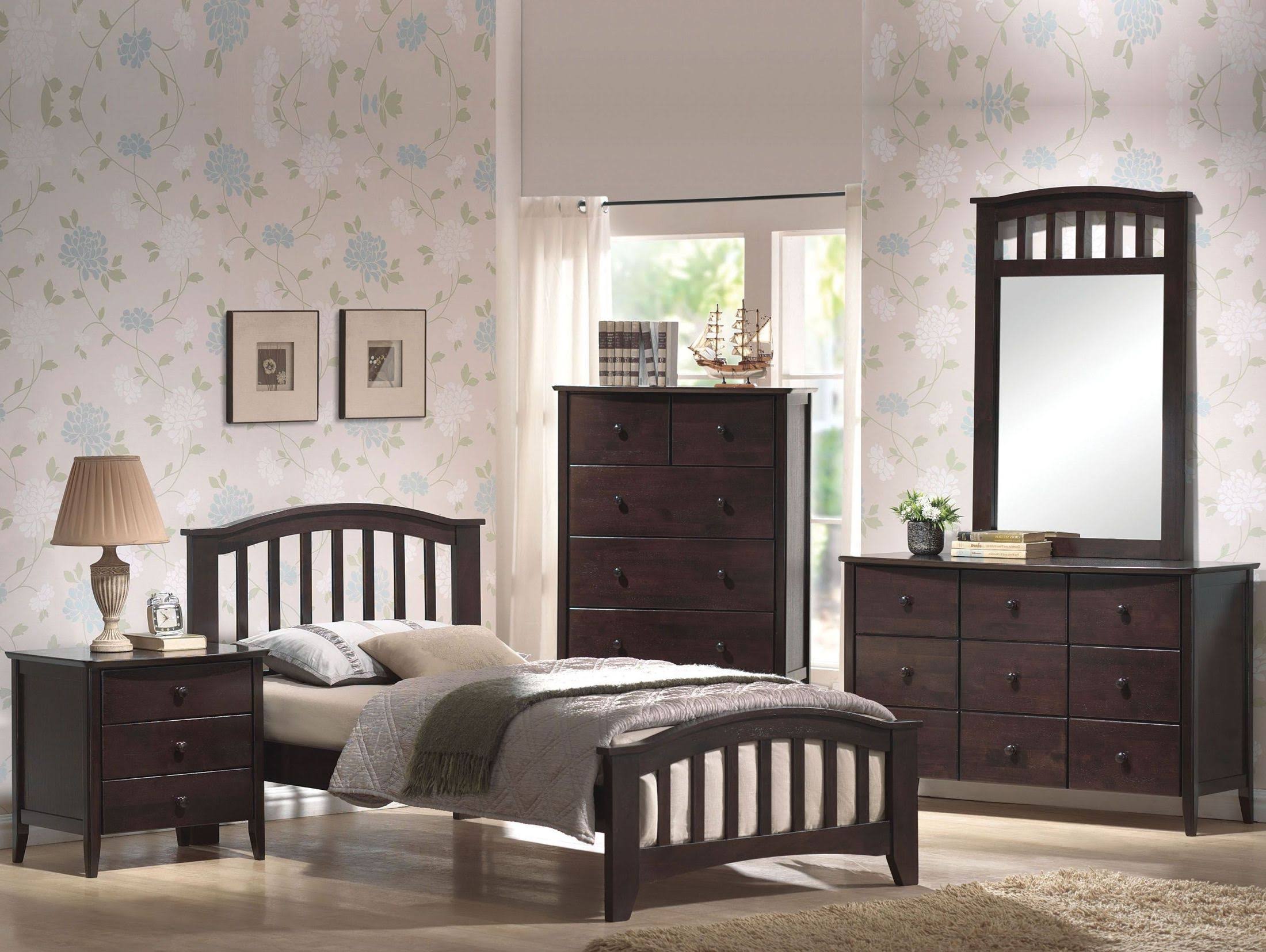 Dark Walnut Full Bed E377