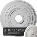 18x22OD x 3 3/8x22ID x 7/8x22P Hand-Painted Ultra Pure White Ceiling Medallion W5716