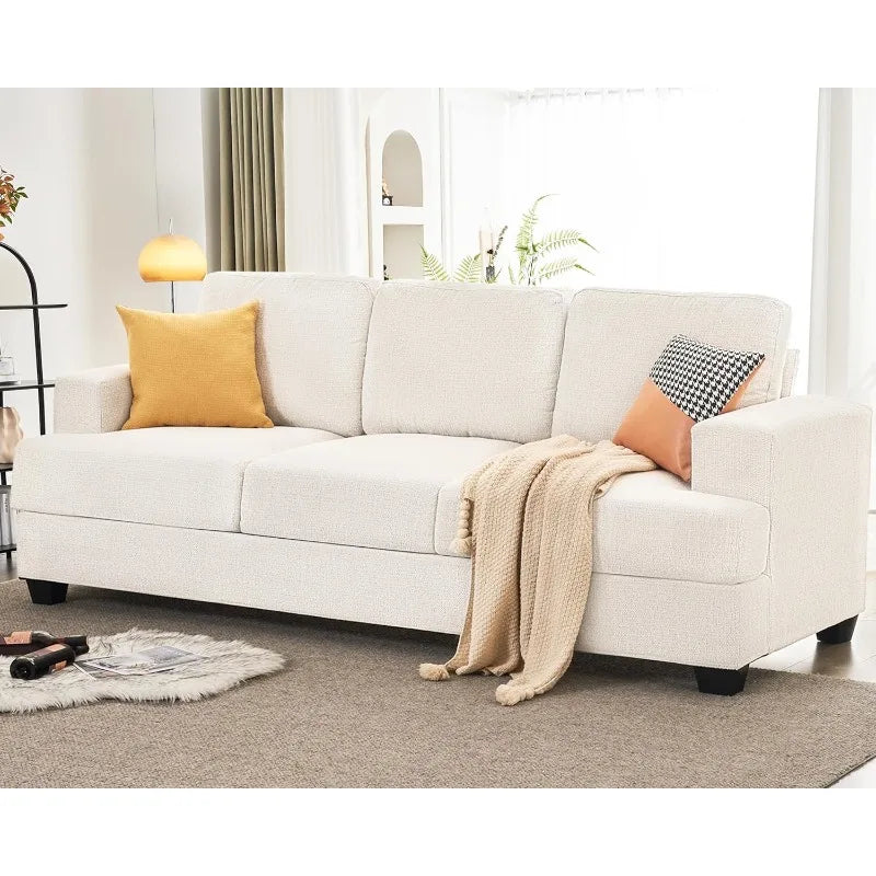 Beige Chenille 3 Seater Sofa Z73289