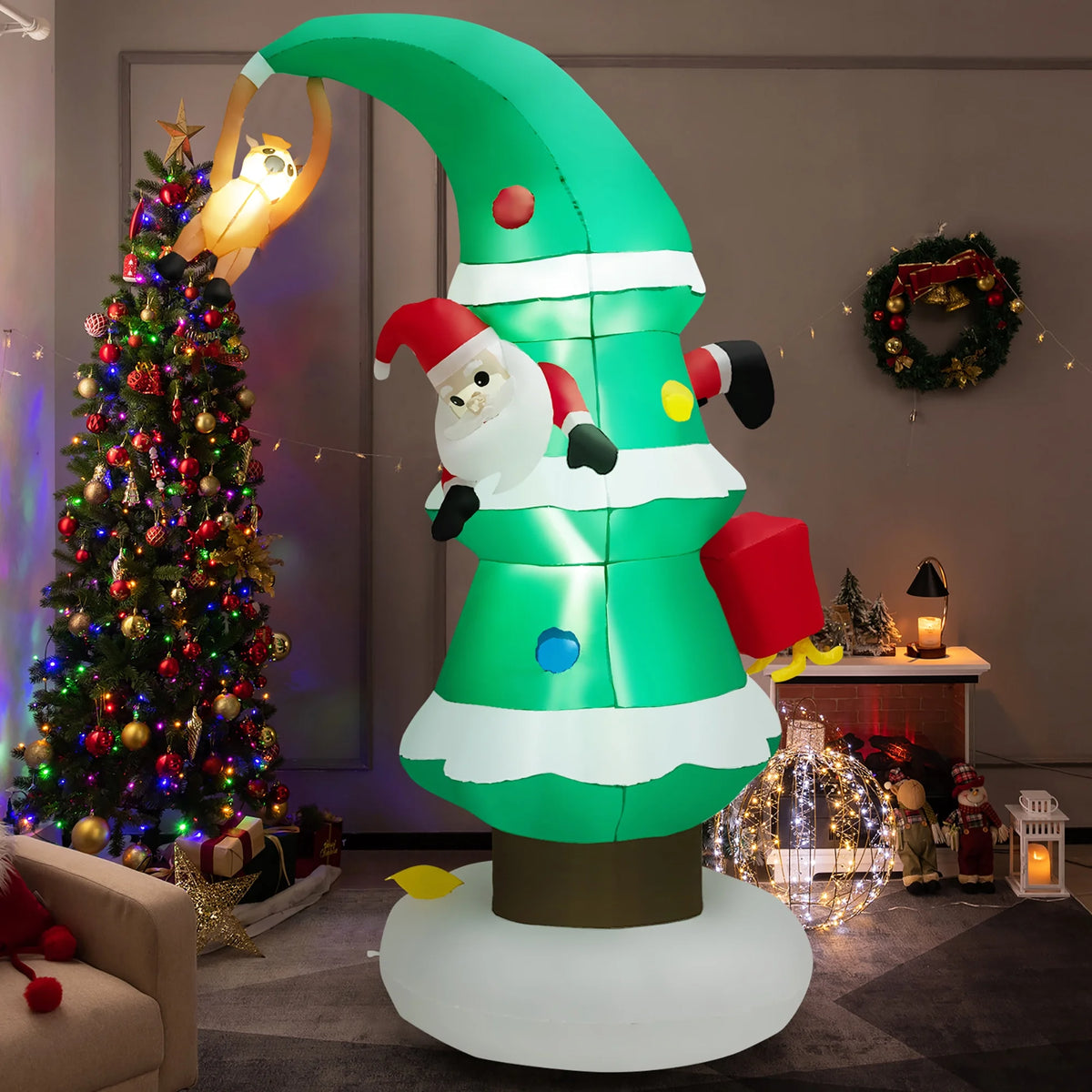 8FT Inflatable Christmas Tree with Santa Claus L635