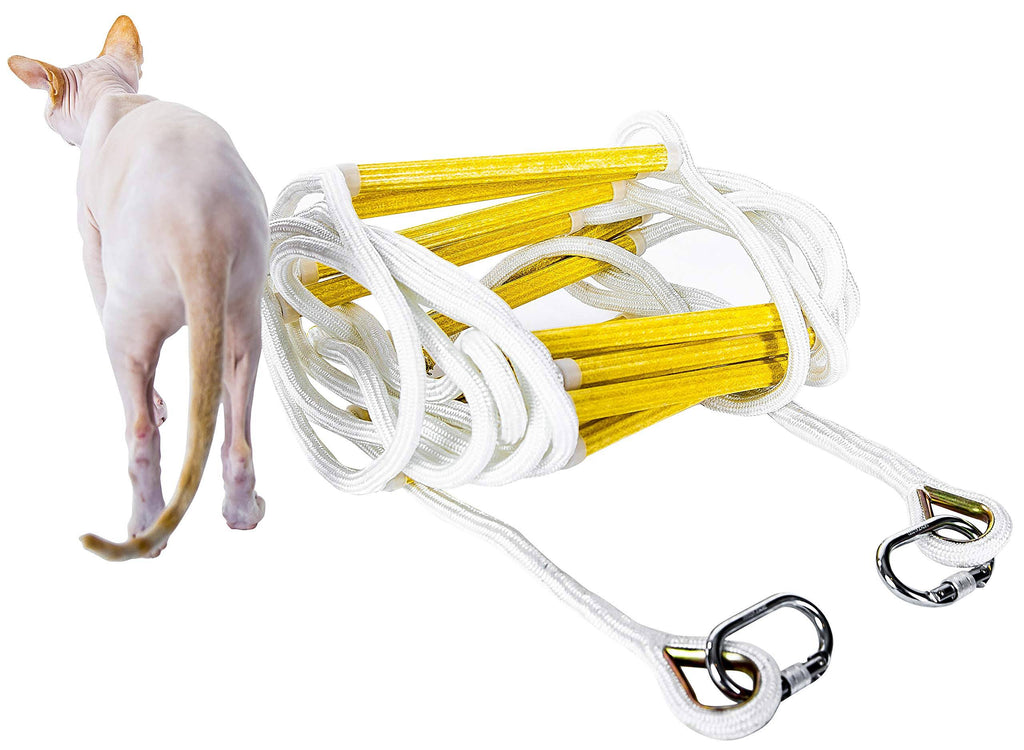 16 ft Flame Resistant Fire Escape Rope Ladder with Hooks Q22926