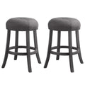 Grey Upholstered Counter Height Bar Stools Set of 2 D974