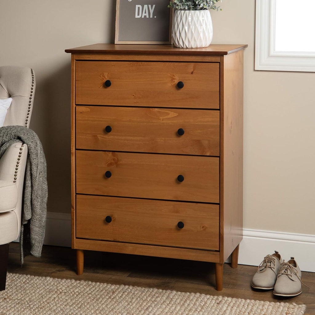 Caramel Wood 3 Drawer Nightstand E9043