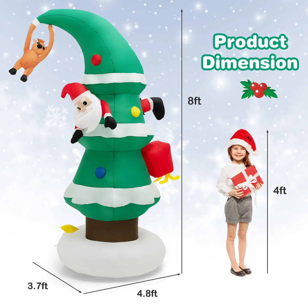 8FT Inflatable Christmas Tree with Santa Claus L635