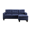 Blue & Black Linen Sofa F635