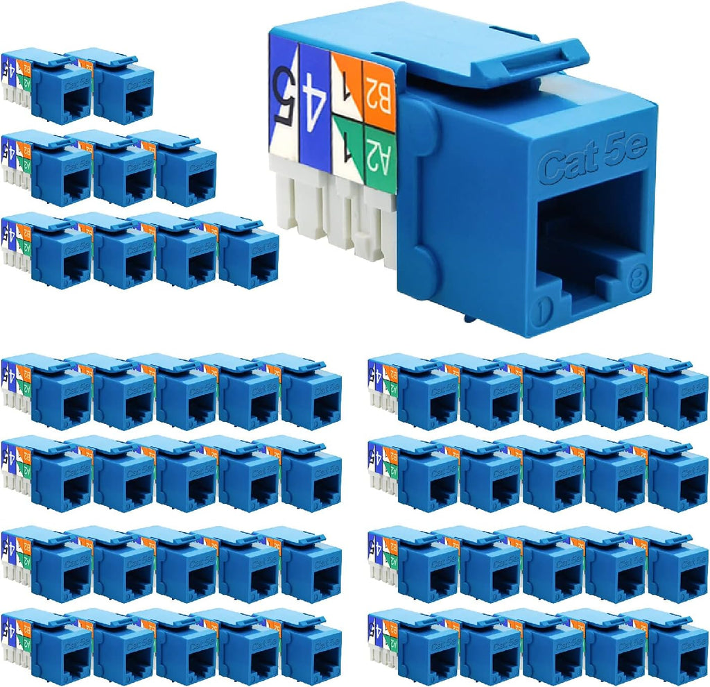 Cat.5E RJ45 Keystone Jacks, 50-Pack, Orange U5174