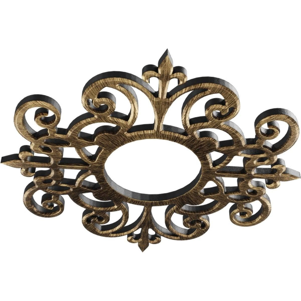 38x22OD x 12 3/8x22ID x 1x22P Dijon PVC Pierced Ceiling Medallion A404166
