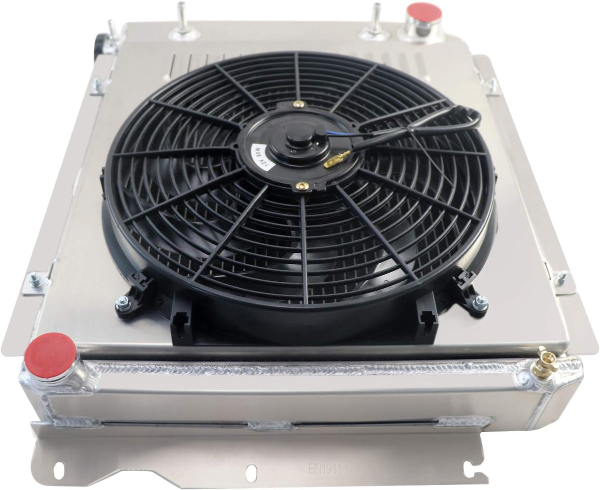 4 Row All Aluminum Radiator with 16" Fan Shroud and Thermostat T24808