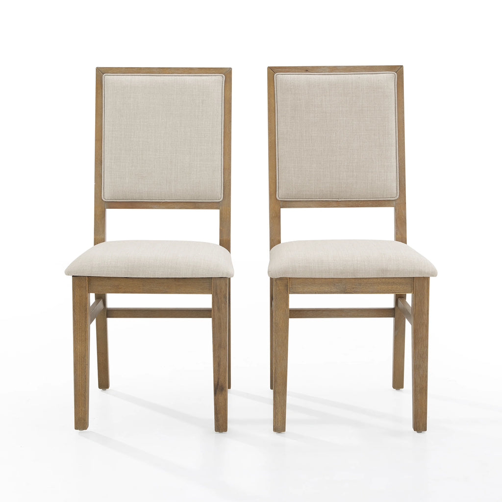 Brown Wood Upholstered Back Chair Set of 2 Z66954