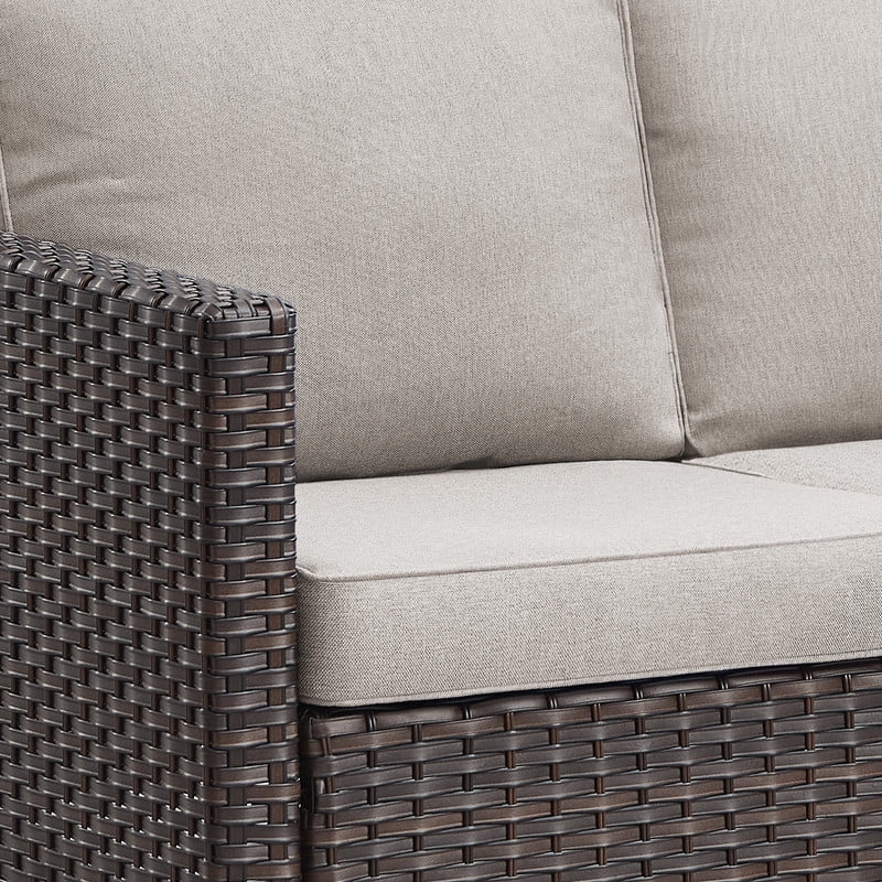 Beige 3-Seat Patio Sofa with Cushions A48238