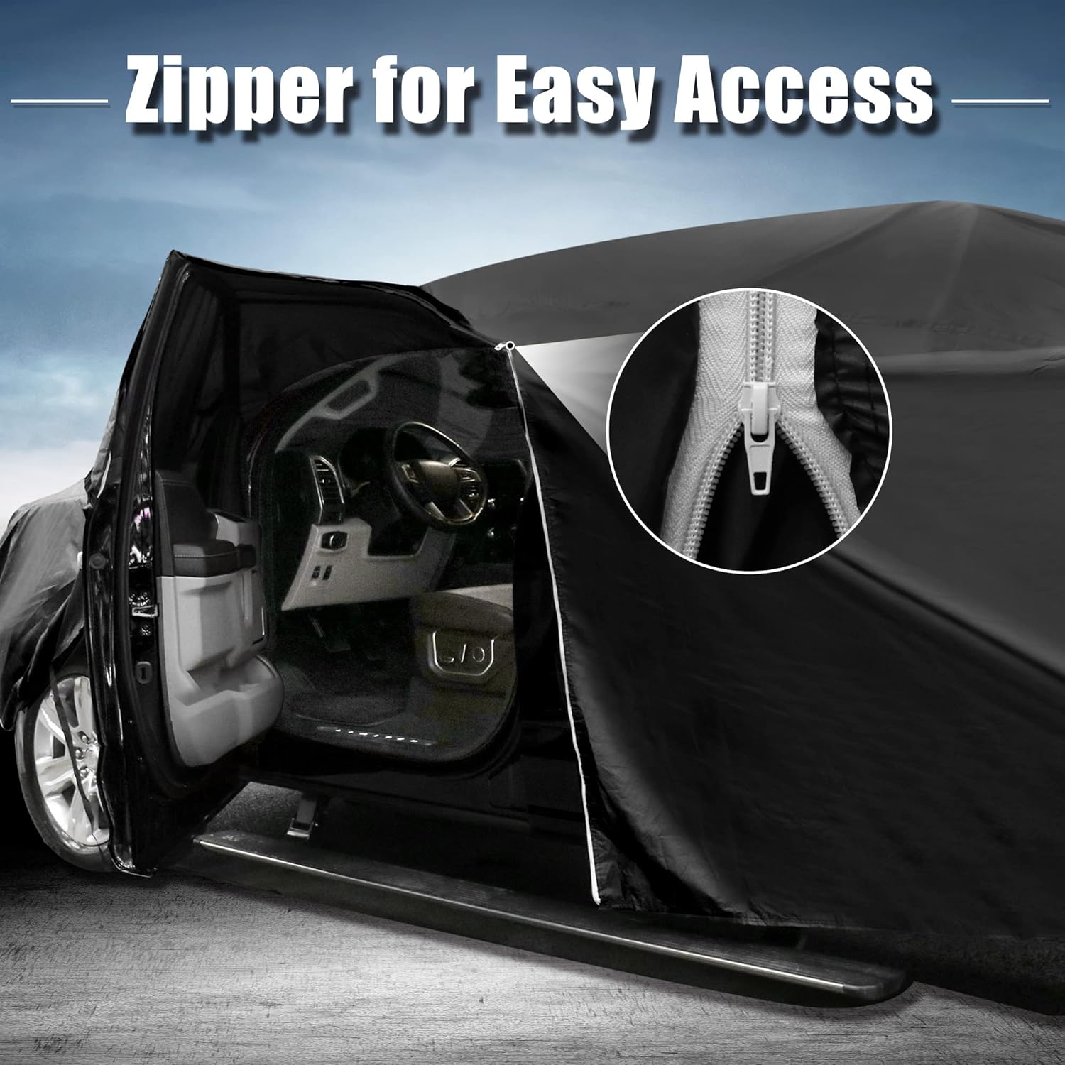 Black 190T PU Waterproof SUV Car Cover Pack of 2 A683962