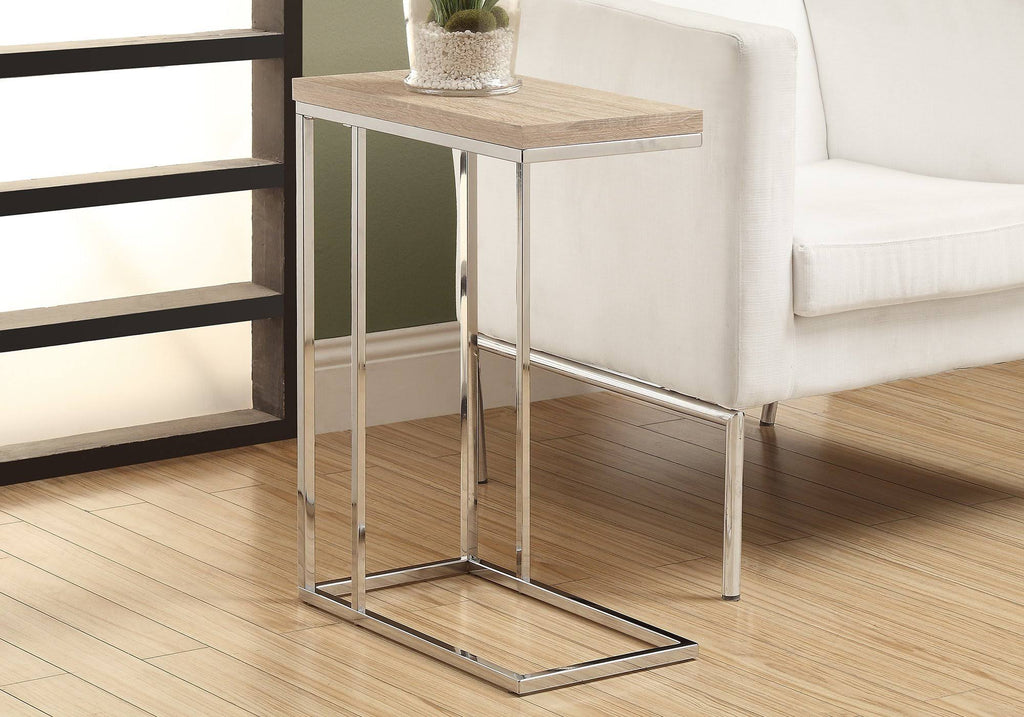 Cappuccino Particle Board Metal Accent Table D281