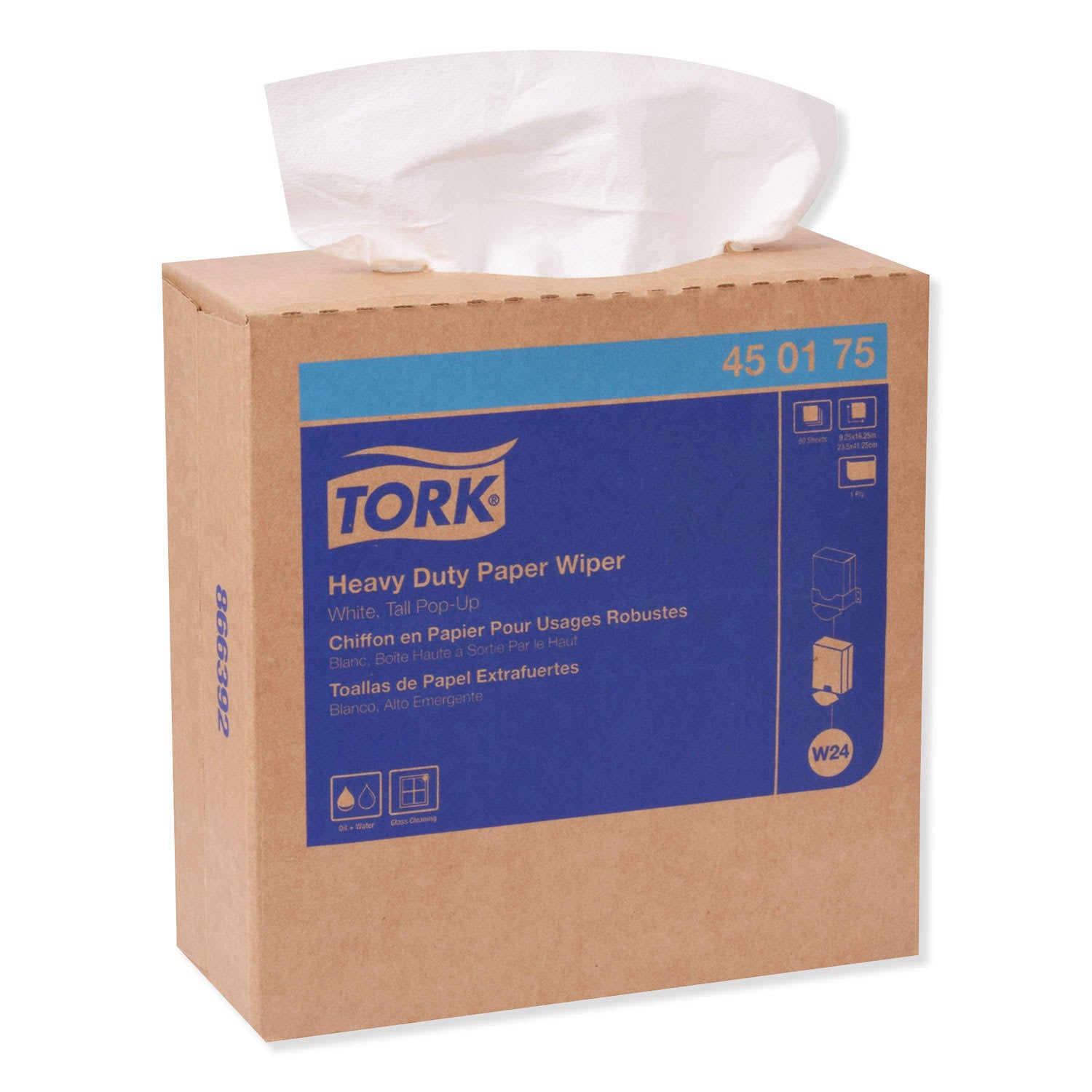 90 Wipes White Heavy-Duty Paper Wiper P1538