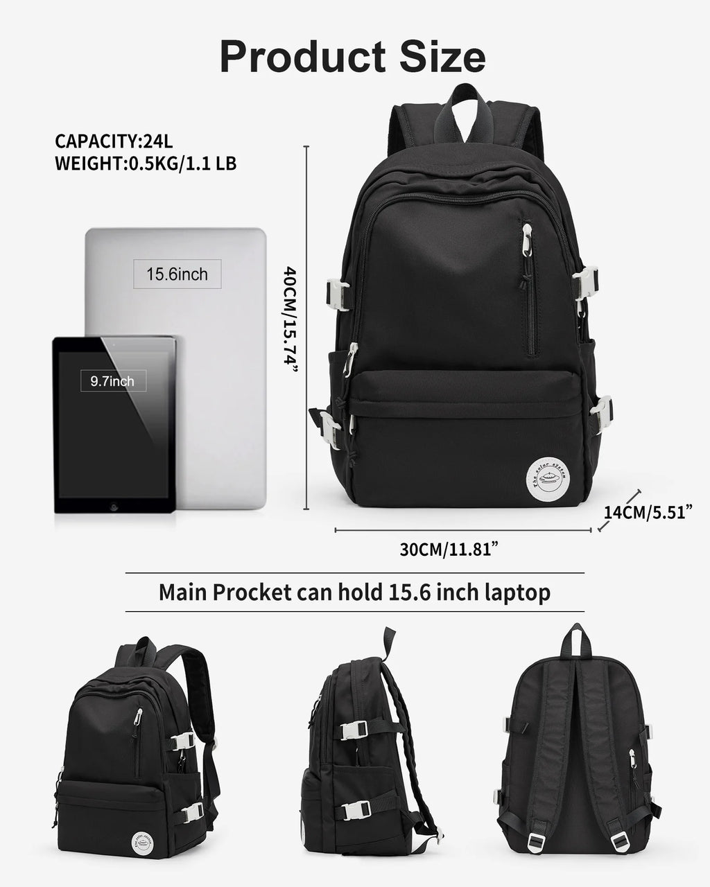 Lightweight Water Resistant 14 Inch Laptop Backpack Y491