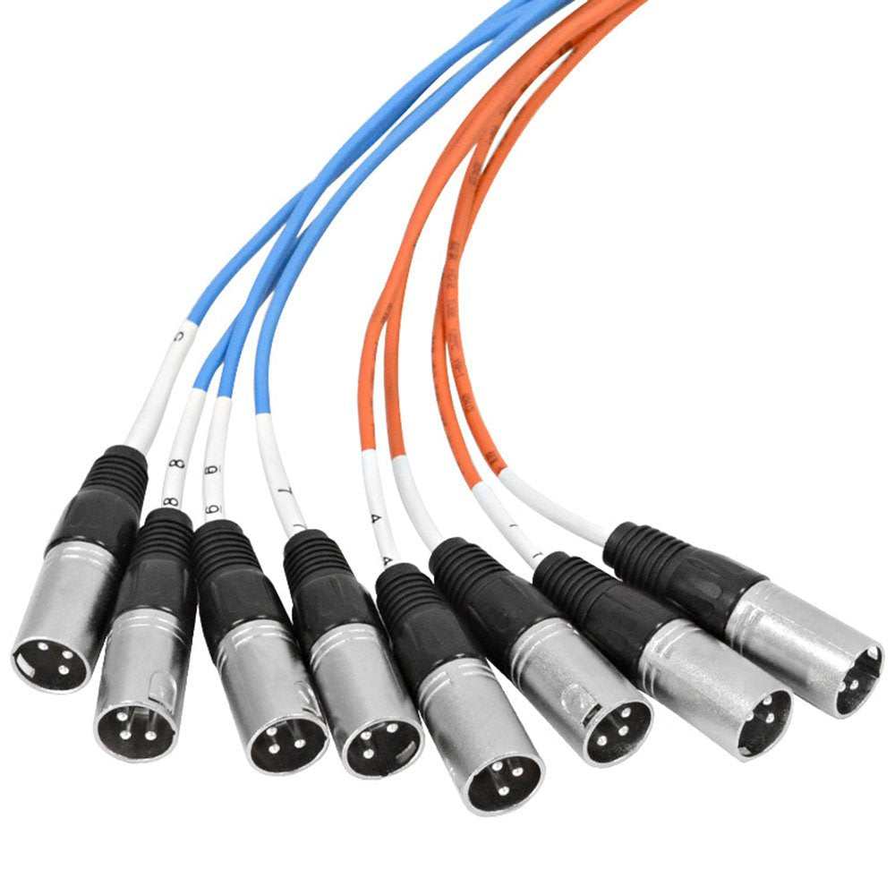 8 Channel 5' XLR Male to 1/4 TRS Snake Cable L508